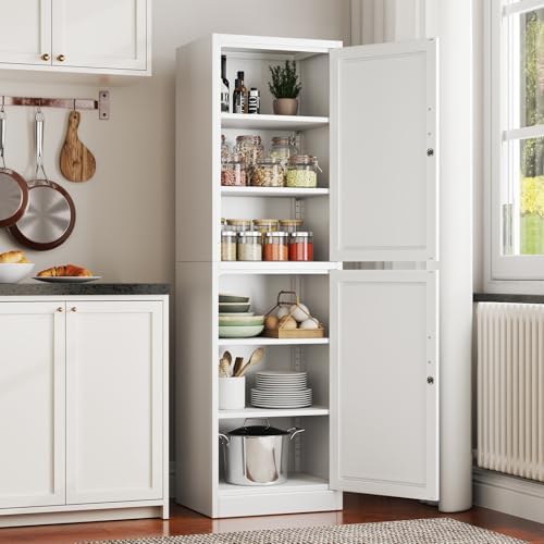 pozdeg 67" White Lockable Tall Narrow Metal Storage Cabinet