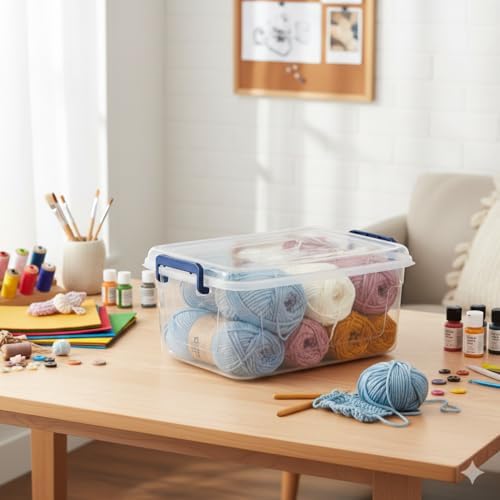 Tribello Clear Storage Bins with Lids, 6-Pack Stackable Plastic Storage Conta...