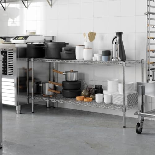 18" Deep x 54" Wide x 27" Height Wire Shelving Kit | 2-Tier | ...