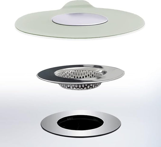 2PCS Bathtub Stopper Hair Catcher Kit, Bathtub Drain Strainer, Tub Stopper Plug by Seatery