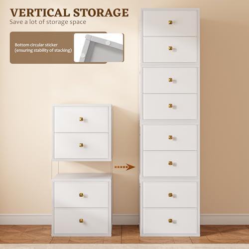 Romorgniz 4-Drawer Stackable Storage Unit, Versatile Closet Organizer