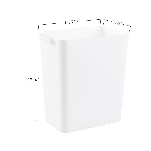 4.5 Gallon Deskside Plastic Wastebasket Rectangular, Open Garbage Container - Image 2
