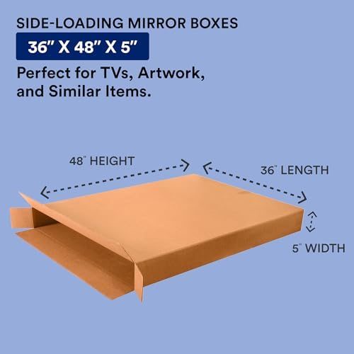 Box USA Moving Boxes, 36"L x 5"W x 48"H 5-Pack Large Side Load...