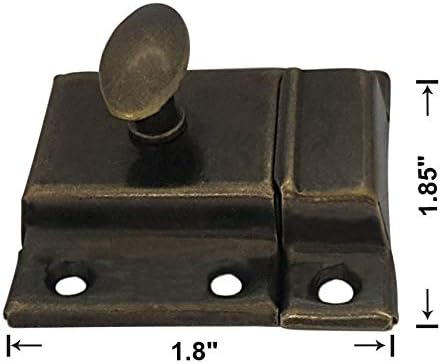 QCAA Oval Turn Cabinet Latch, for Cupboard & Other Furniture, Antique Brass - Image 2