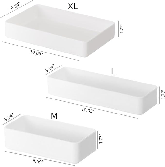 RAUVOLFIA Plastic Stackable Office Desk Drawer Organizers, Small Makeup Vanity - Image 2