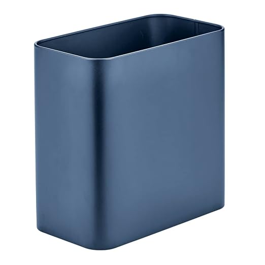 mDesign Small Metal 2.4 Gallon/9 Liter Trash Can Wastebasket Garbage Bin by mDesign