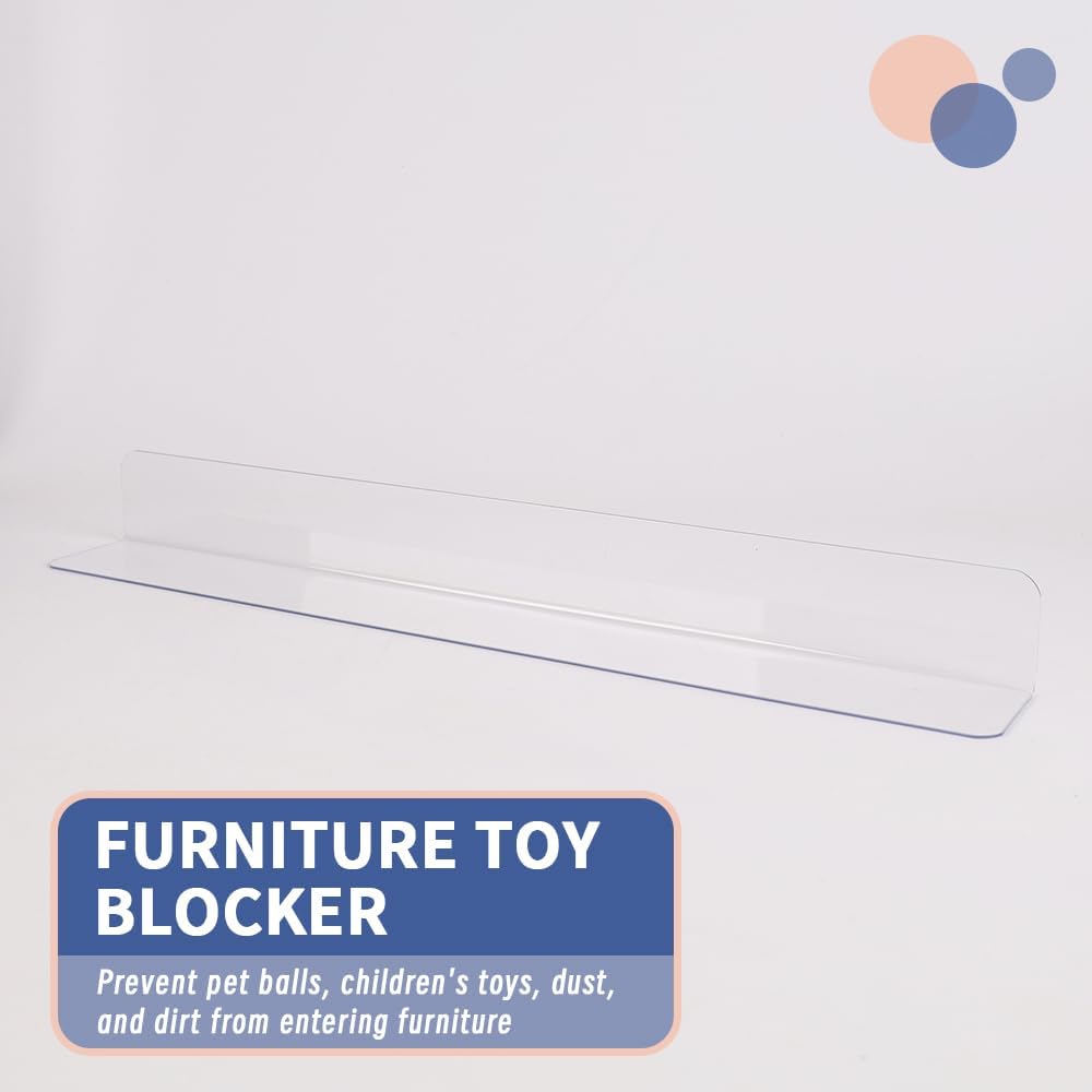 Under The Couch Blocker Clear Toy Blockers for Furniture - Stop Things from Going Under Couch Sofa Bed and Other Furniture (5Pcs-15.75" L*2" H Total 78.74" L)