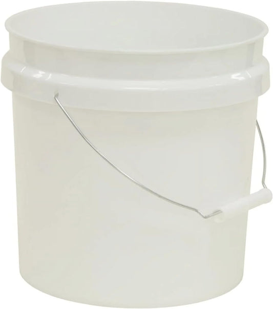 (2 Pack) 2 Gallon Plastic Utility Bucket with Comfort Handle – Heavy Duty Round Pail for Cleaning, Gardening, Household Storage – BPA-Free, White