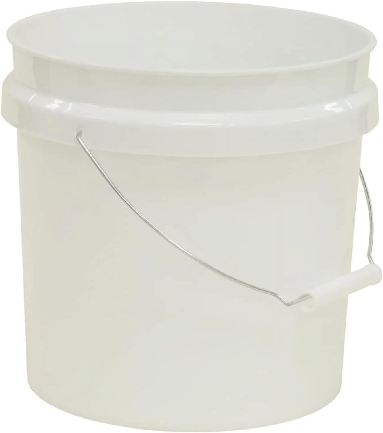 (2 Pack) 2 Gallon Plastic Utility Bucket with Comfort Handle – Heavy Duty Round Pail for Cleaning, Gardening, Household Storage – BPA-Free, White