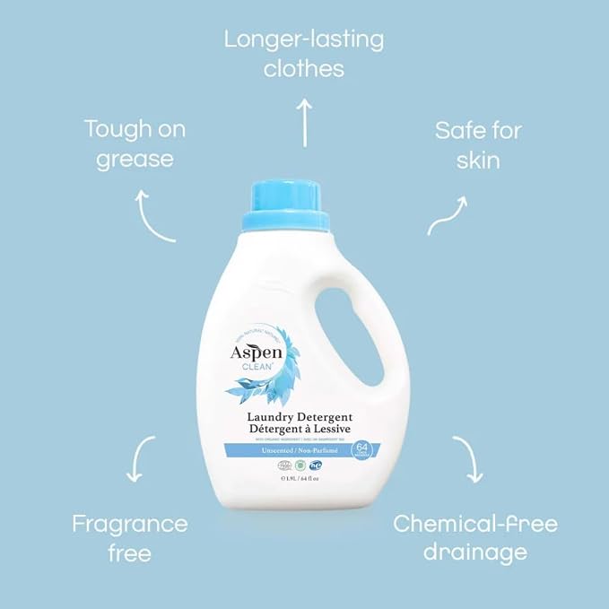 AspenClean Natural Laundry Detergent Unscented - Image 2