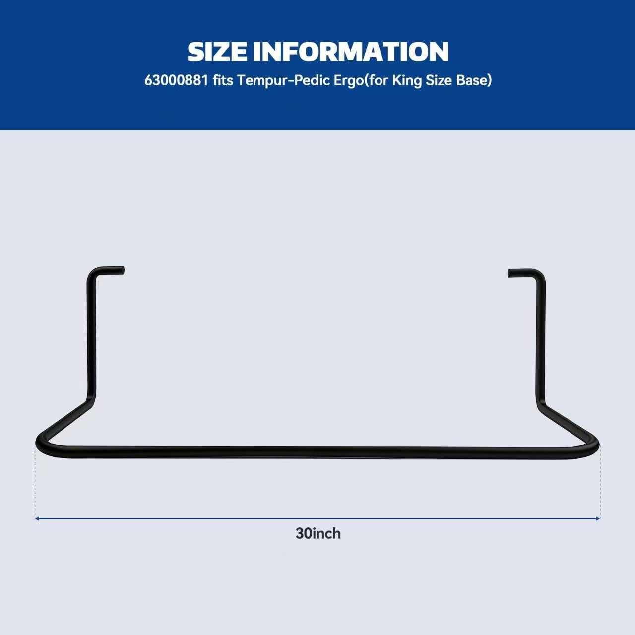 30 inches Across Mattress Retainer Bar Model 63000881 fits Tempur-Pedic Ergo(for King Size Base)，can not be Used for Lifting The Adjustable Bed !