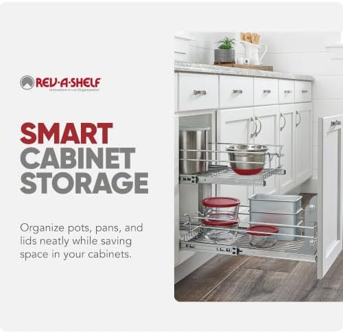 Rev-A-Shelf Pullout Organizer for Cabinets, Min Opening Width of 11.5"