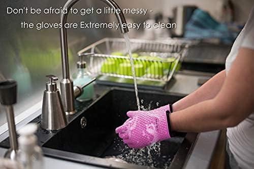 KITCHEN PERFECTION XL Silicone Smoker Oven Gloves-Extreme Heat Resistant BBQ - Image 3