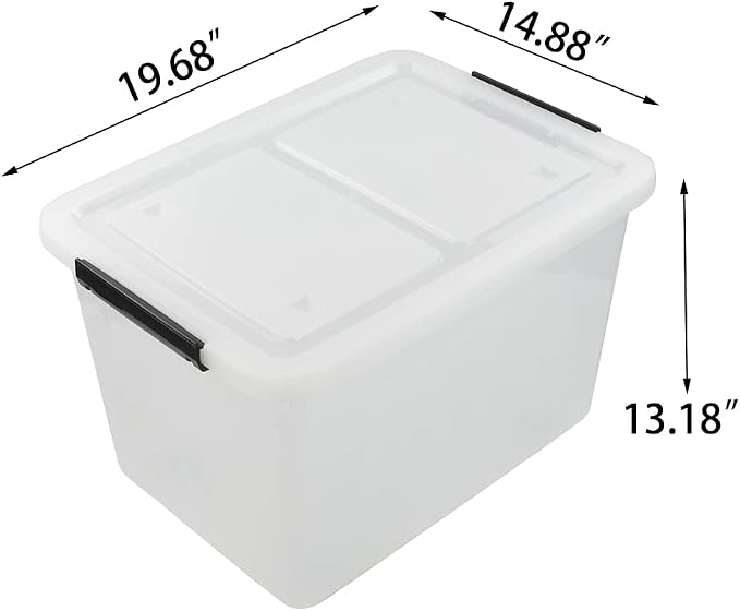 Asking 4-Pack Clear Large 50 L Plastic Storage Boxes, Plastic Storage Bins - Image 2