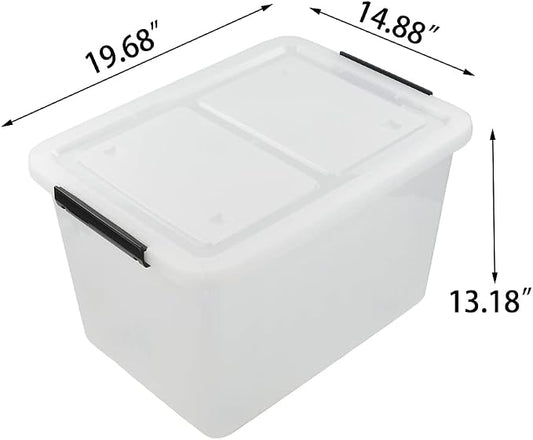 Asking 4-Pack Clear Large 50 L Plastic Storage Boxes, Plastic Storage Bins - Image 2