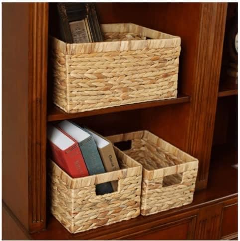 Water Hyacinth Wicker Baskets for Organizing, Rectangular Wicker Baskets - Image 7
