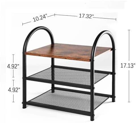 3-Tier Small Narrow Shoe Rack for Entryway, Closet & Small Spaces