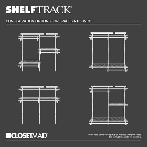ClosetMaid ShelfTrack Wire Closet Organizer System, Adjustable from 4 to 6 Ft...