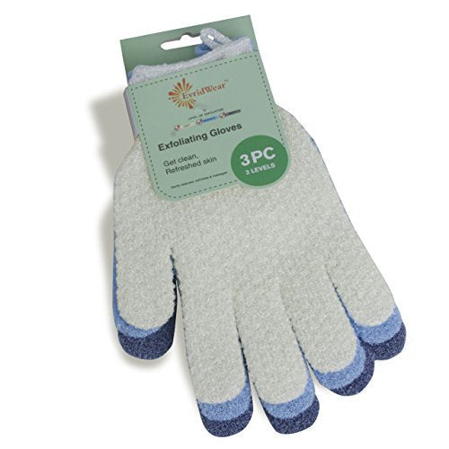 Evridwear Exfoliating Glove for Shower Man and Women, Dual Texture Bath Body by Evridwear