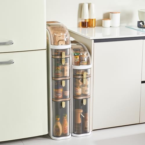 Ceruaxb 4-Tier Slim Bathroom Cabinet with Drawers and Toilet Paper Holder