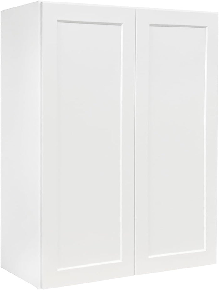 36" W x 42" H White Shaker Double-Door Kitchen Wall Cabinet, RTA