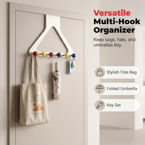 Over Door Hook No Drill Heavy Duty Hanger Organizer Bags (Mixed 2 Colors)
