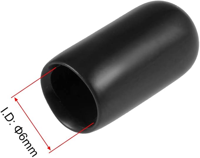 uxcell 20pcs Rubber End Caps 1/4" ID Vinyl Round Tube Bolt Cap Cover Thread - Image 3