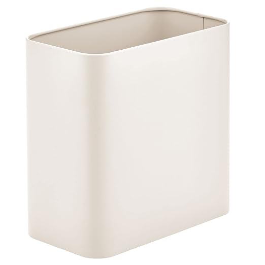 mDesign Small Metal 2.4 Gallon Trash Can Wastebasket Garbage Bin by mDesign
