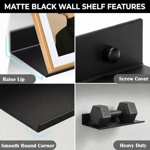 Z metnal Wall Shelf, Long Floating Shelves, Metal Hanging Shelf for Living Ro...