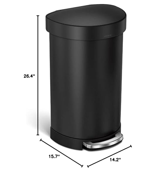 simplehuman 45 Liter Semi-Round Hands-Free Kitchen Step Trash Can - Image 2