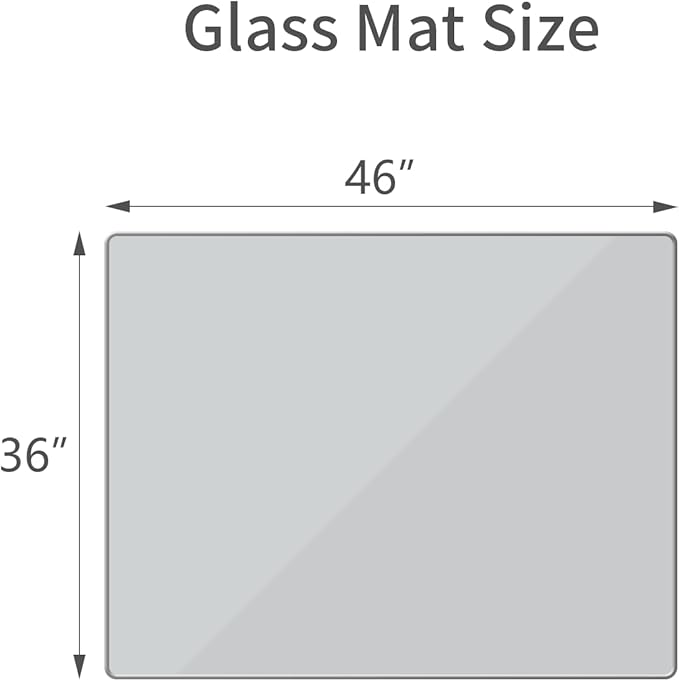 Tempered Glass Floor Mat for Office Chair, for Carpeted or Hard Floor, - Image 6