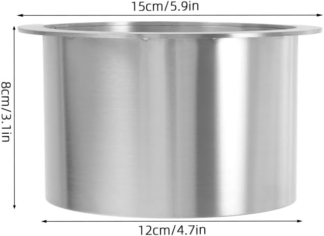 OUNONA 2-Pack 6 Inch Round Countertop Trash Ring Recessed Garbage Lid Stainless Steel Drop-in Trash Bin Cover for Desktop Countertop Kitchen Office Workspace Organization