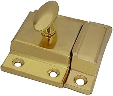QCAA Oval Turn Cabinet Latch, for Cupboard & Other Furniture, Brass Plated - Image 2
