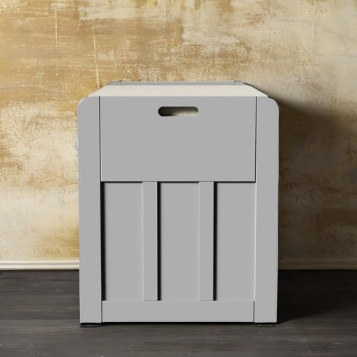 WARMHONIU Shoe Storage Bench with 2 Drawers Storage & Cushioned Seats