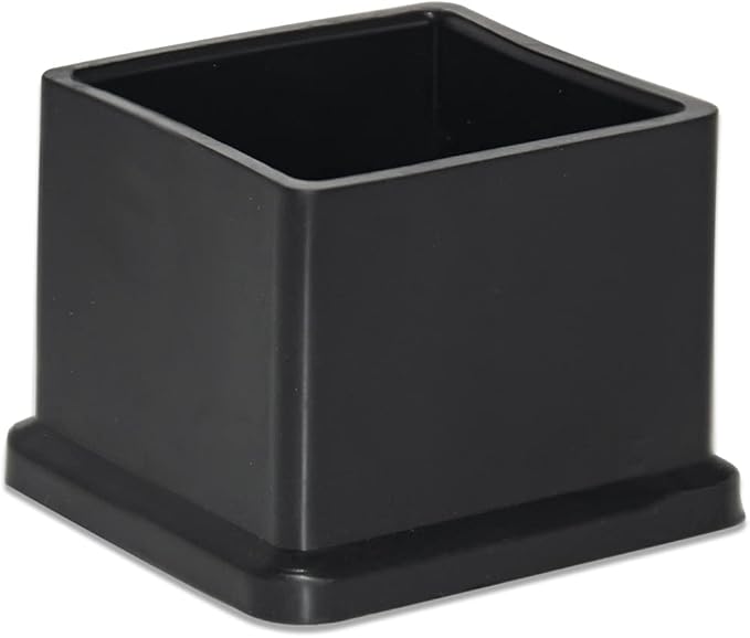 Flyshop 1-3/16" x 1-3/16", 30 mm x 30 mm Flexible PVC Chair Leg Caps Black - Image 2
