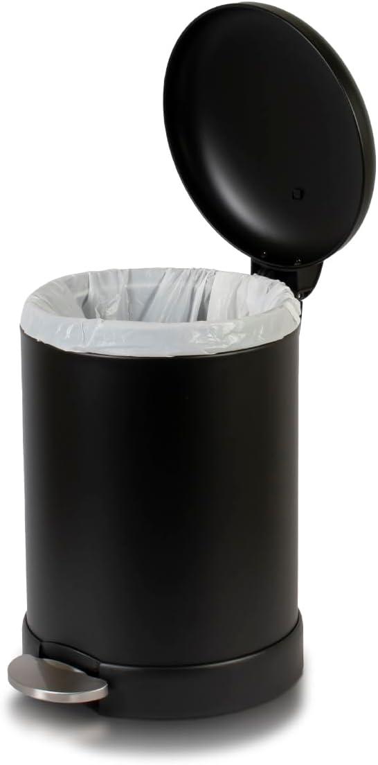 Glad Small Trash Can, 1.2 Gallon | Round Stainless Steel Garbage Bin - Image 4