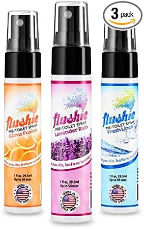 Flushie Pre-Toilet Sprays for Poop Travel Size Toiletries Bathroom Spray for by FlushiePre-ToiletSpray