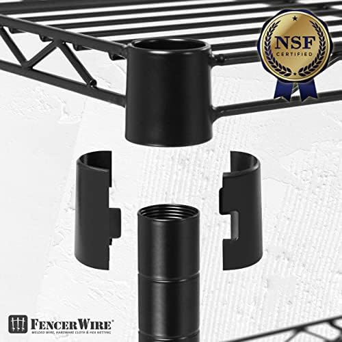 Fencer Wire NSF Adjustable Height Wire Shelving w/Liner, Basement Storage She...
