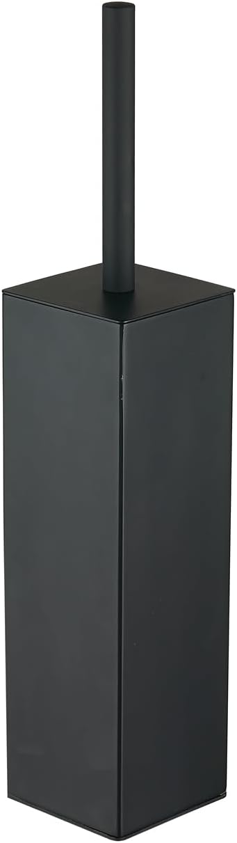 Matte Black Square Stainless Steel Toilet Brush by Unknown