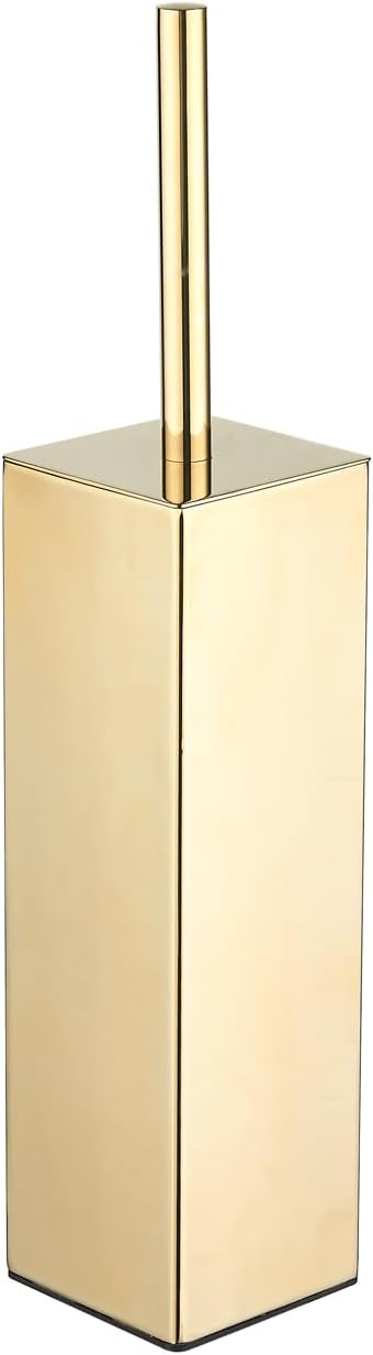 Gold Square Stainless Steel Toilet Brush by Unknown