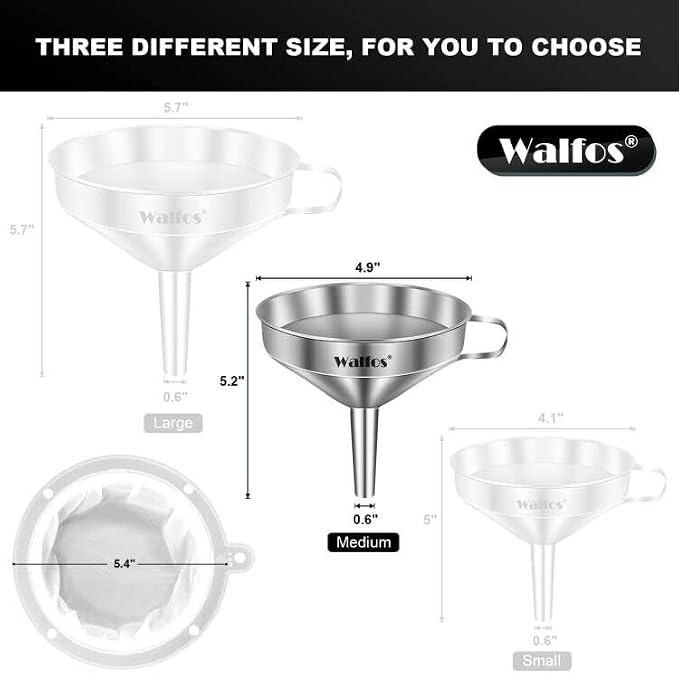 Stainless Steel Funnel, Walfos Kitchen Funnel - Image 5