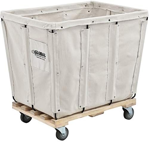 Global Industrial 12 Bushel, Canvas Basket Bulk Truck, Unassembled, Rolling - Image 6