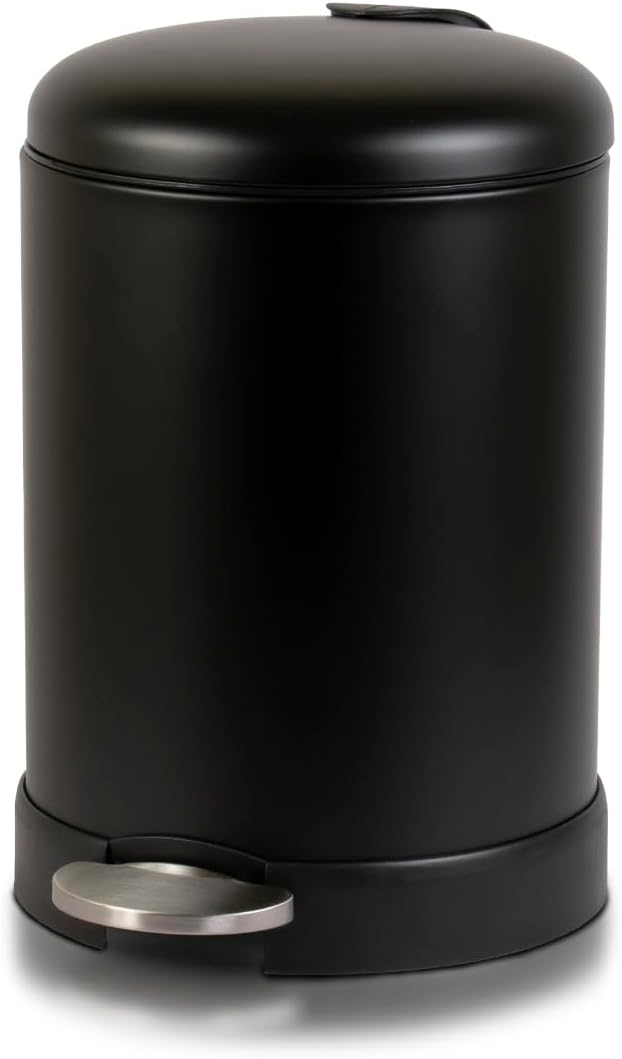 Glad Small Trash Can, 1.2 Gallon | Round Stainless Steel Garbage Bin by GladTrashFoodStorage