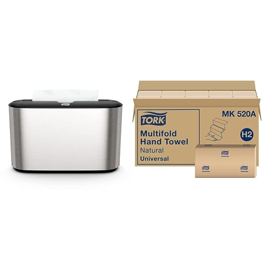 Tork Xpress Paper Towel Dispenser and Tork Multifold Hand Towel Natural H2 by Tork