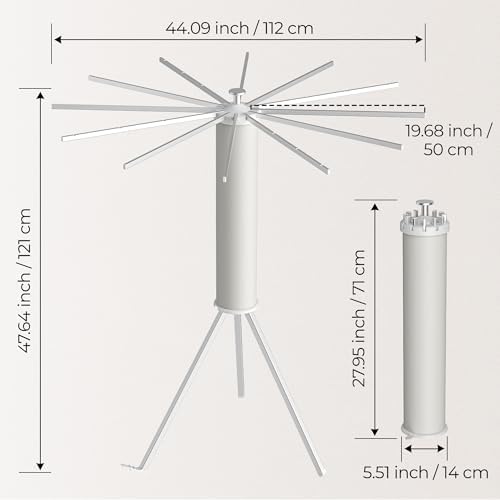 SUNOUTLY Tripod Clothes Drying Rack, Garment Rack Portable and Foldable Space...
