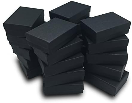 TheDisplayGuys 100 Cardboard Jewelry Gift Boxes with Inserts - Matte Black