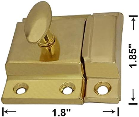 QCAA Oval Turn Cabinet Latch, for Cupboard & Other Furniture, Brass Plated - Image 3