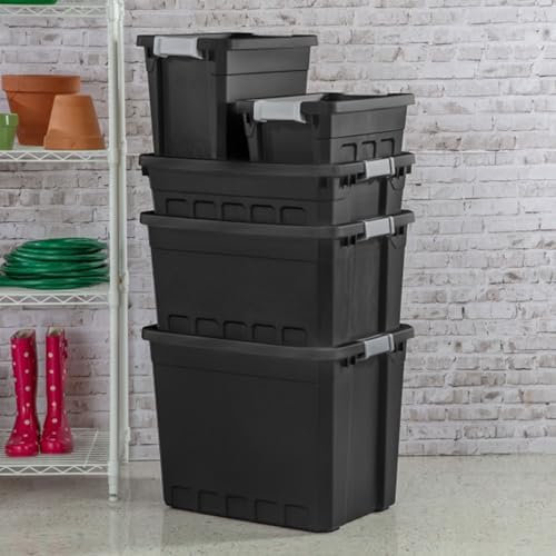 Sterilite Stacker Tote with Latching Lids for Garage, 7.5 Gallon, 24-Pack