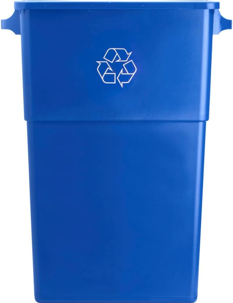 Genuine Joe GJO57258 Recycling Rectangular Container, 23 Gallon Capacity, 22-1/2" Width x 30" Height x 11" Depth, Blue