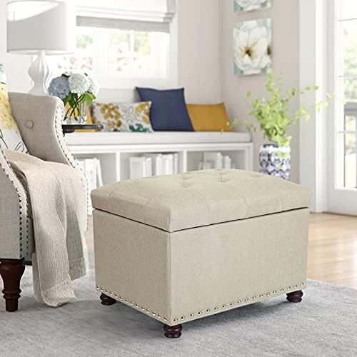 Joveco Storage Ottoman Bench Rectangular Fabric Organization Tufted Footrest - Image 7